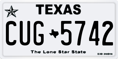 TX license plate CUG5742