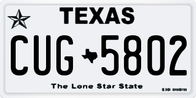 TX license plate CUG5802