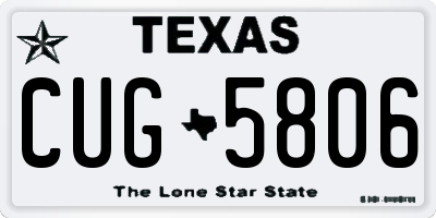 TX license plate CUG5806