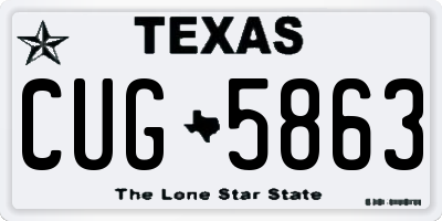 TX license plate CUG5863
