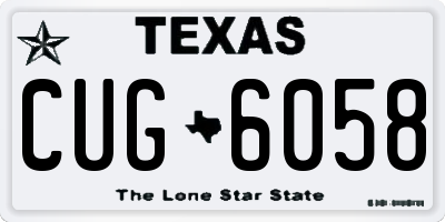 TX license plate CUG6058
