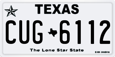 TX license plate CUG6112