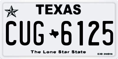 TX license plate CUG6125