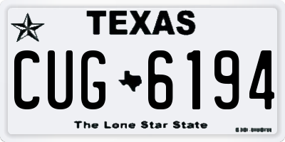 TX license plate CUG6194