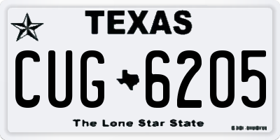 TX license plate CUG6205
