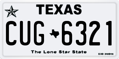 TX license plate CUG6321