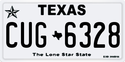 TX license plate CUG6328