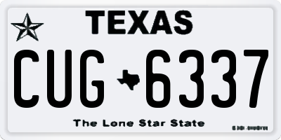TX license plate CUG6337