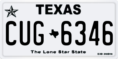 TX license plate CUG6346