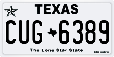 TX license plate CUG6389