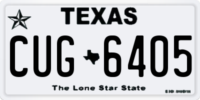 TX license plate CUG6405