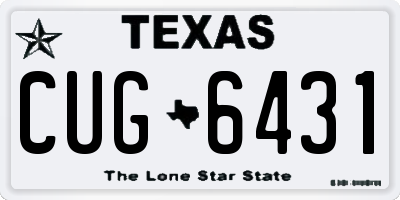 TX license plate CUG6431