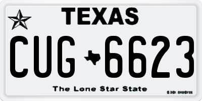 TX license plate CUG6623