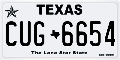 TX license plate CUG6654