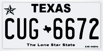 TX license plate CUG6672