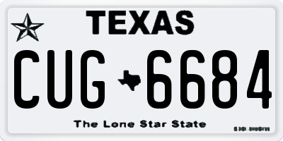 TX license plate CUG6684
