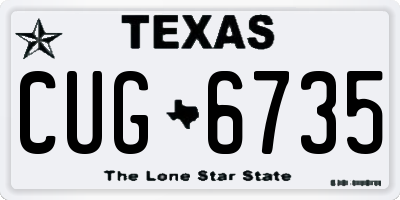 TX license plate CUG6735