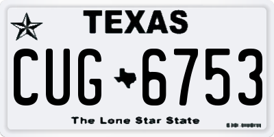TX license plate CUG6753