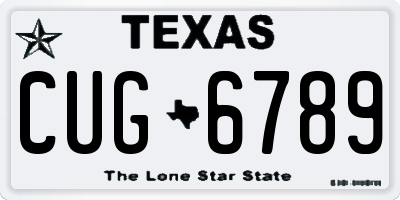 TX license plate CUG6789