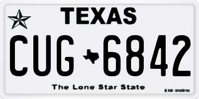 TX license plate CUG6842