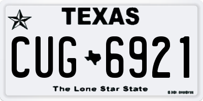 TX license plate CUG6921