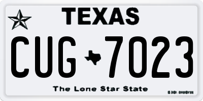 TX license plate CUG7023