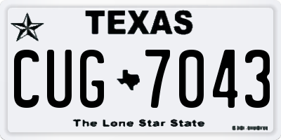 TX license plate CUG7043