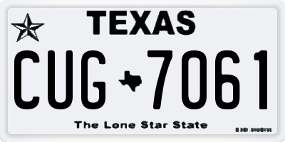 TX license plate CUG7061