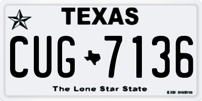 TX license plate CUG7136