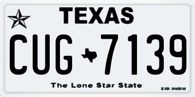 TX license plate CUG7139