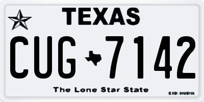 TX license plate CUG7142