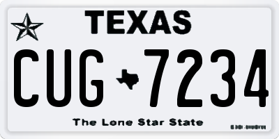 TX license plate CUG7234