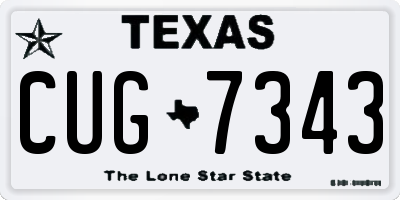 TX license plate CUG7343
