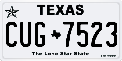 TX license plate CUG7523