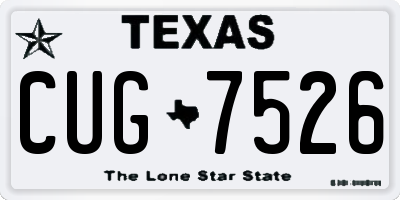 TX license plate CUG7526