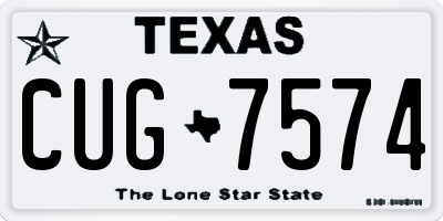 TX license plate CUG7574
