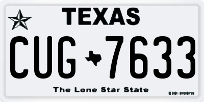 TX license plate CUG7633
