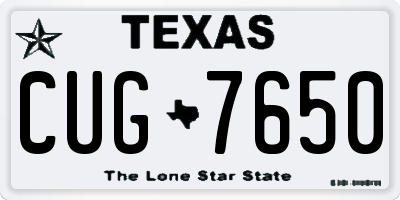 TX license plate CUG7650
