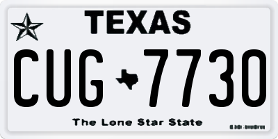 TX license plate CUG7730