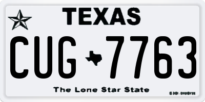 TX license plate CUG7763