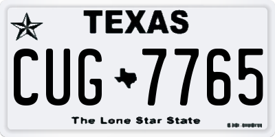 TX license plate CUG7765
