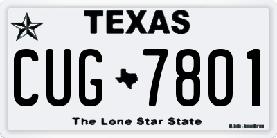 TX license plate CUG7801