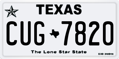 TX license plate CUG7820