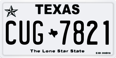 TX license plate CUG7821