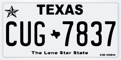 TX license plate CUG7837