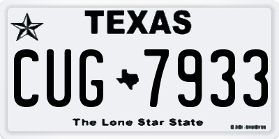 TX license plate CUG7933