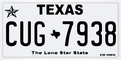 TX license plate CUG7938