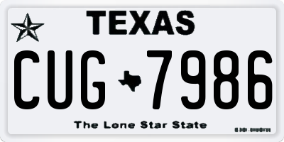 TX license plate CUG7986