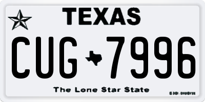 TX license plate CUG7996