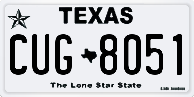 TX license plate CUG8051